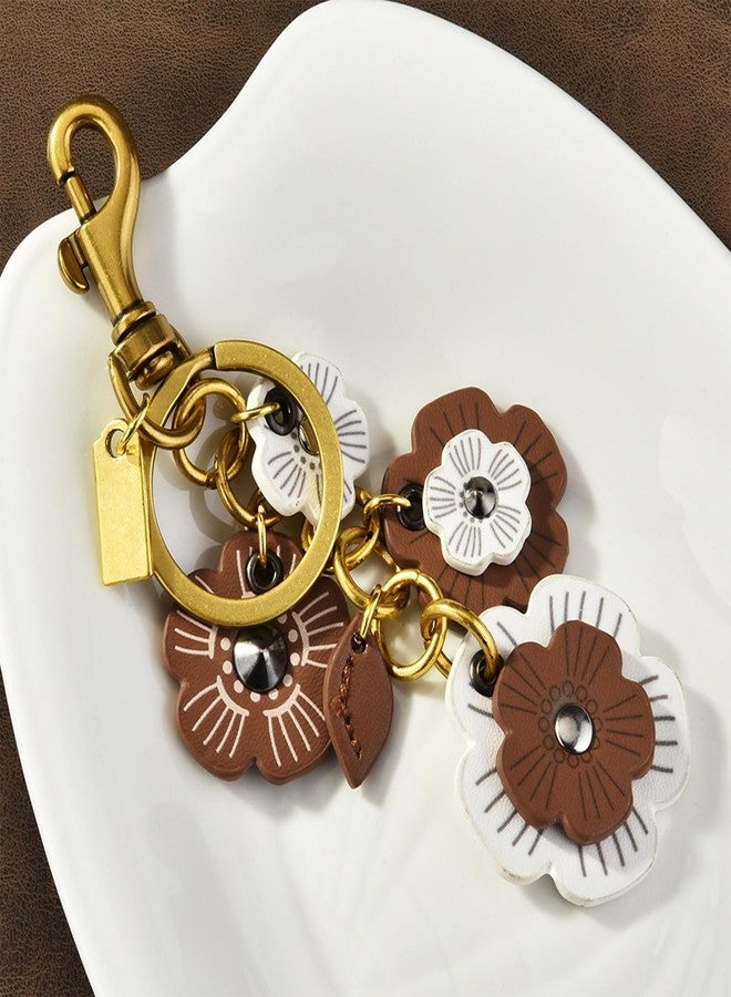 Hoheng Bag Charms for Handbags Flower Bag Charm Leather Purse Charms Retro Outfits for Women Aesthetic Keychain Accessories - Image 5
